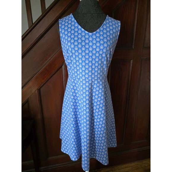 Talbots Dresses & Skirts - Talbots Petites Blue Pattern Sleeveless Fit Flare Dress MP